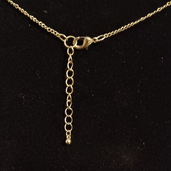 Golden-Toned Chevron Necklace, 22" - Picture 3 of 3